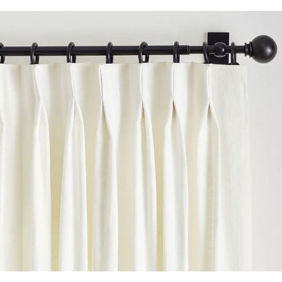 NWT! Pottery Barn Pole Top Lined Emery Pinch Pleat Curtain 50x96 in IVORY - Picture 7 of 7